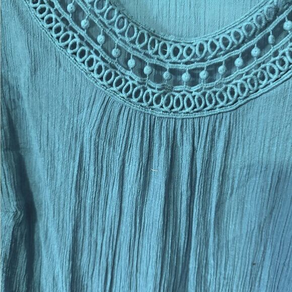 I.N. Studio Blue Embellished 3/4 Sleeve Blouse - Picture 2 of 7